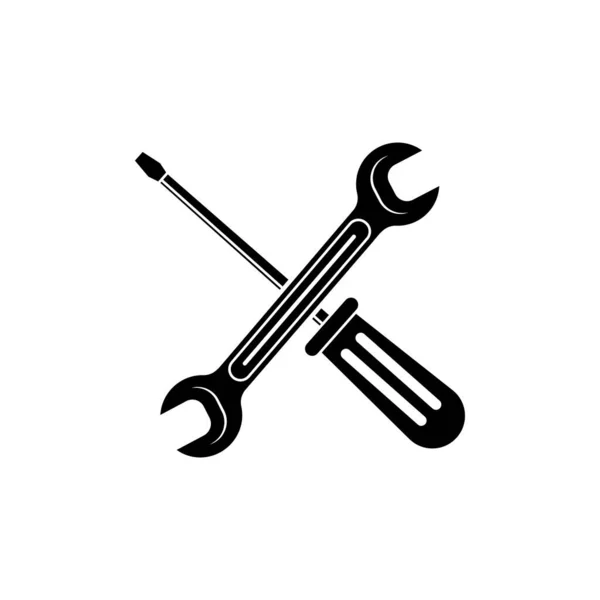 Wrench Screwdriver Icon Design Template Vector Isolated Illustration — Stock Vector