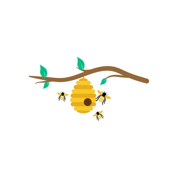 Bee Hive Icon Design Template Vector Isolated Illustration — Stok Vektör