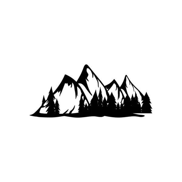 Bosque Montaña Icono Diseño Plantilla Vector Aislado Ilustración — Vector de stock