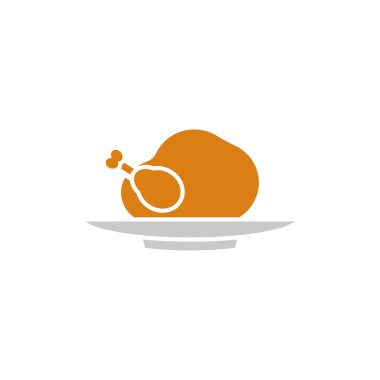 Roast chicken icon design template vector isolated illustration