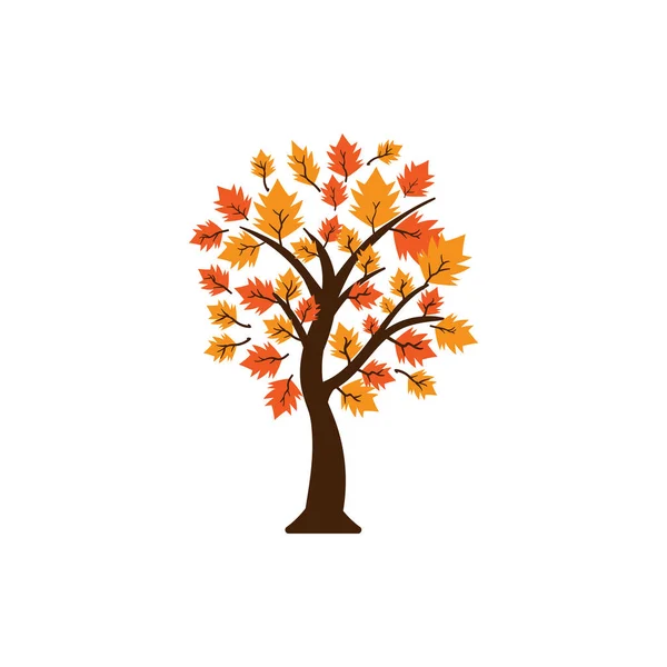 Autumn Tree Icon Design Template Vector Isolated Illustration — Vector de stock