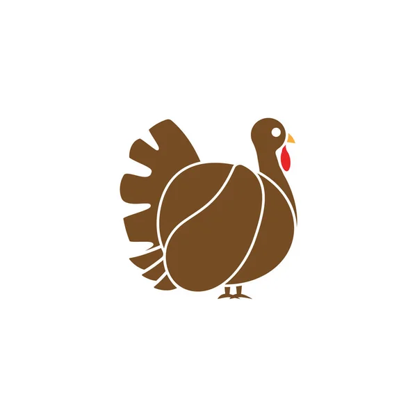 Turkey Bird Icon Design Template Vector Isolated Illustration — Vetor de Stock