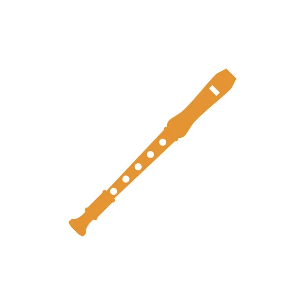 Flute Recorder Icon Design Template Vector Isolated Illustration — Image vectorielle