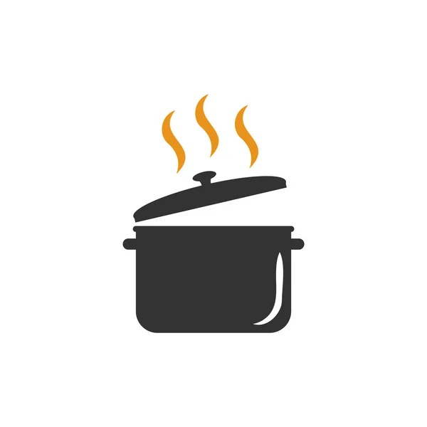 Hot Pot Icon Design Template Vector Isolated Illustration — Stok Vektör