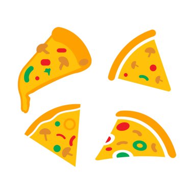 Pizza simgesi dizayn şablonu izole edildi