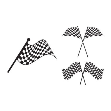 Yarış bayrağı dizayn şablonu izole edildi