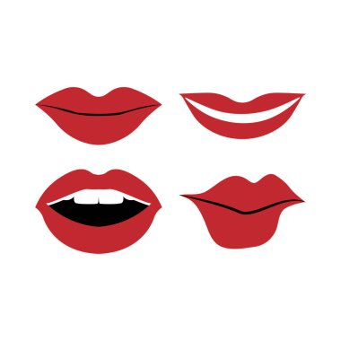 Ağız simgesi tasarımı şablonu izole edildi