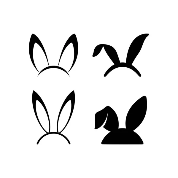 Bunny Ear Icon Design Set Bundle Template Isoliert — Stockvektor