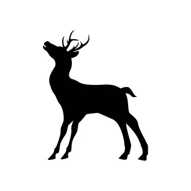 Geyik silueti simgesi tasarım şablonu izole edildi