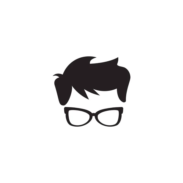 Illustration de modèle de conception d'icône garçon geek nerd — Image vectorielle