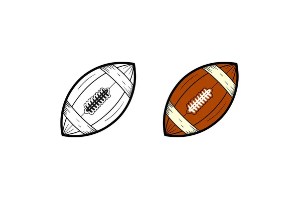 Futebol Americano Desenhado Mão Ilustração Esboço Cor — Vetor de Stock
