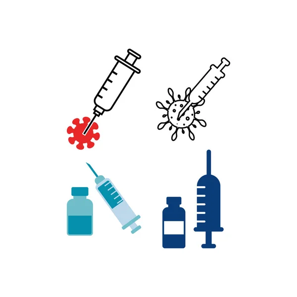 Covid Vaccine Icon Set Design Template — Stockvector