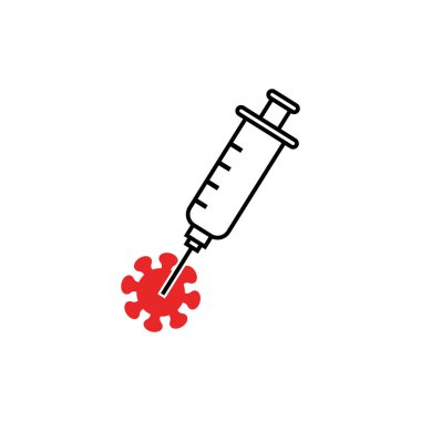 Virüs aşısı ikonu tasarım şablonu çizimi
