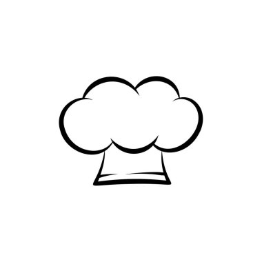 Şef şapka simgesi tasarım şablonu çizimi izole edildi