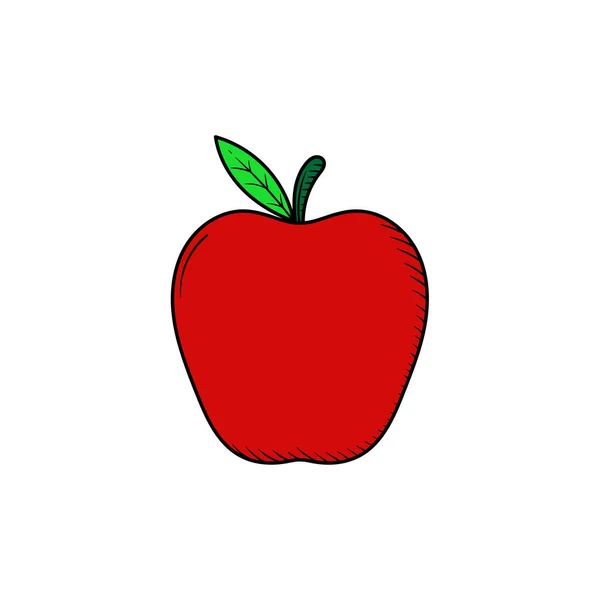 Ícone Desenhado Mão Apple Ilustração Isolada —  Vetores de Stock