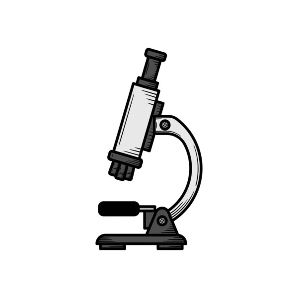 Microscope Scientist Hand Drawn Icon Illustration Isolated — Stock Vector