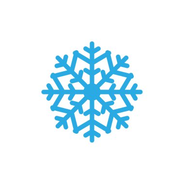 Kar Tanesi simgesi tasarım şablonu çizimi izole edildi