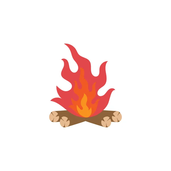 Bonfire Pictogram Ontwerp Sjabloon Illustratie Geïsoleerd — Stockvector