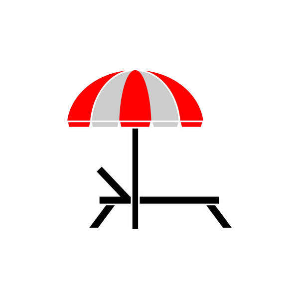 Umbrella beach icon design template illustration isolated