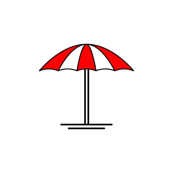 Modèle Icône Plage Parapluie Illustration Isolée — Image vectorielle