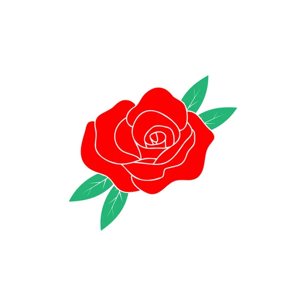 Rose Λουλούδι Εικονίδιο Σχεδιασμό Εικονογράφηση Διάνυσμα — Διανυσματικό Αρχείο