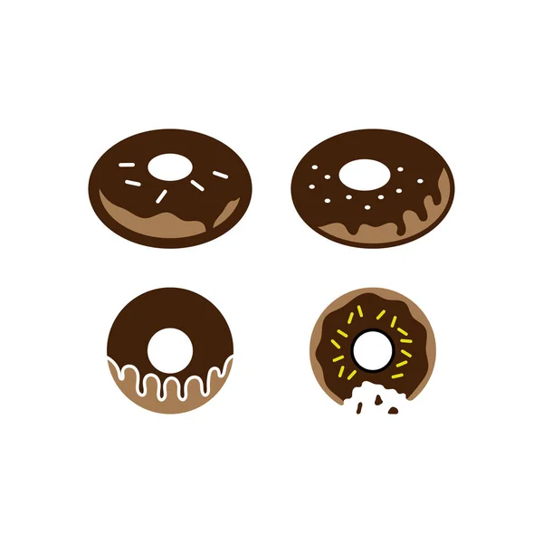 Donut Symbol Set Design Illustration Vektor — Stockvektor