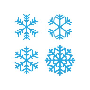 Kar Tanesi simgesi tasarım illüstrasyon vektör şablonunu ayarla