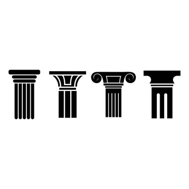 Sütun simgesi tasarım illüstrasyon vektör şablonu