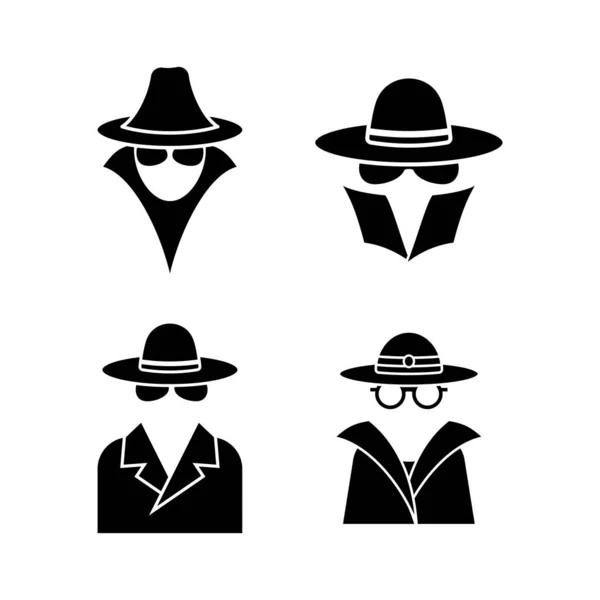 Spy Icône Set Design Illustration Isolé — Image vectorielle