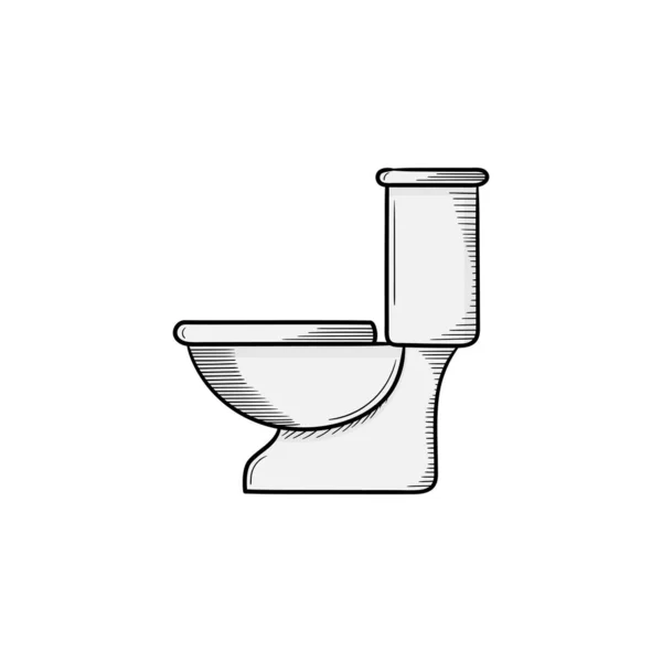 Modèle Icône Dessin Main Illustration Toilettes — Image vectorielle