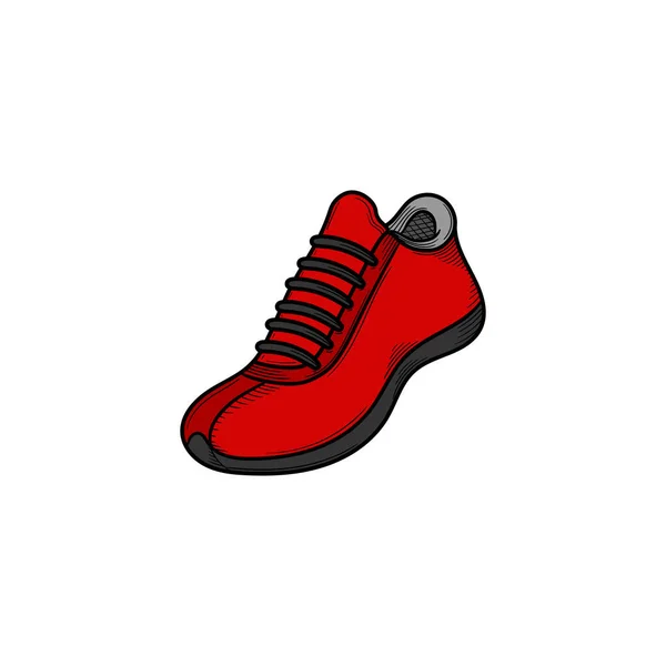 Sneaker Schoen Hand Getekend Illustratie Pictogram Ontwerp Sjabloon — Stockvector