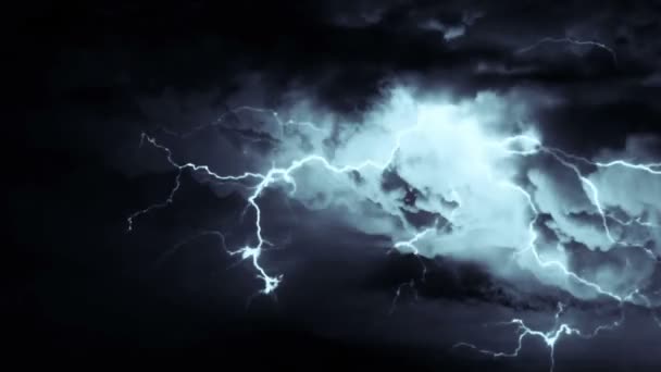 夜の雷嵐 — ストック動画