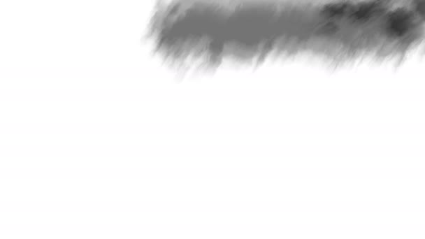 白色背景下计算机生成的黑墨水过渡 — 图库视频影像