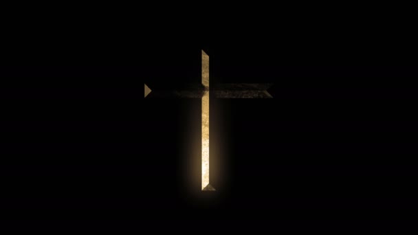 Svatý Křesťanský Kříž Pozadí Smyčka — Stock video