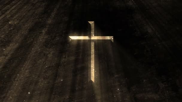 神圣的基督教十字背景圈 — 图库视频影像
