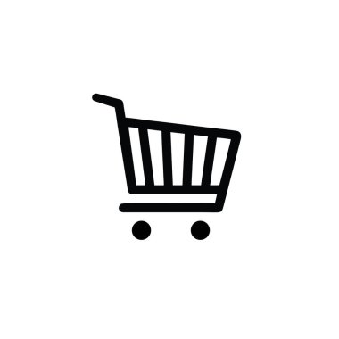 Market arabası ikonu, vektör çizimi. Düz tasarım tarzı. Market arabası ikonu, beyaz, market arabası ikonu Eps10 'a izole edilmiş. market alışveriş arabası simgeleri grafik tasarım vektör sembolleri.