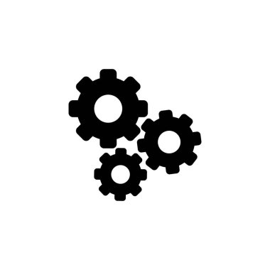 ayarlar dişli simgesi veya logo izole edilmiş işaret sembolü çizimi - yüksek kaliteli siyah biçim vektör simgeleri