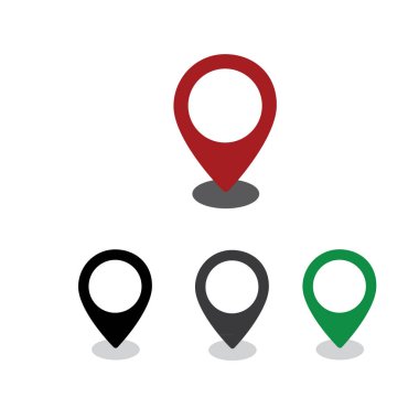 Konum pin simgesi veya logo izole edilmiş işaret vektör illüstrasyonunu ayarla - yüksek kaliteli siyah biçim vektör simgeleri