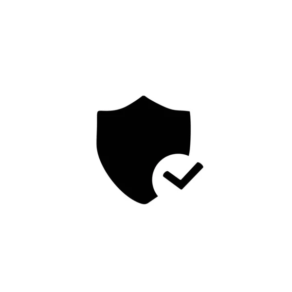 安全盾构保护图标或标志隔离符号矢量插图 高质量的黑色样式矢量图标 — 图库矢量图片
