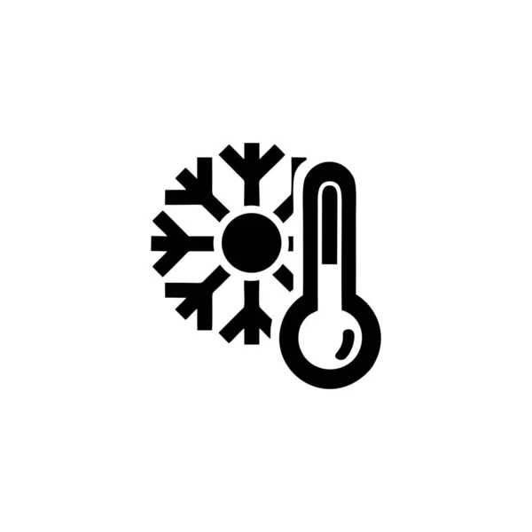 Termometre Bir Kar Tanesi Simgesi Veya Logo Izole Edilmiş Işaret — Stok Vektör