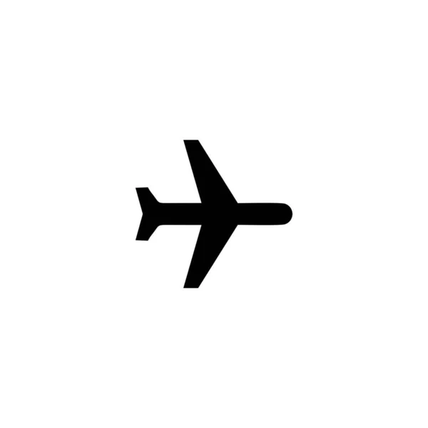 Avion Volant Noir Icône Vecteur Symbole Pour Web Flat Design — Image vectorielle