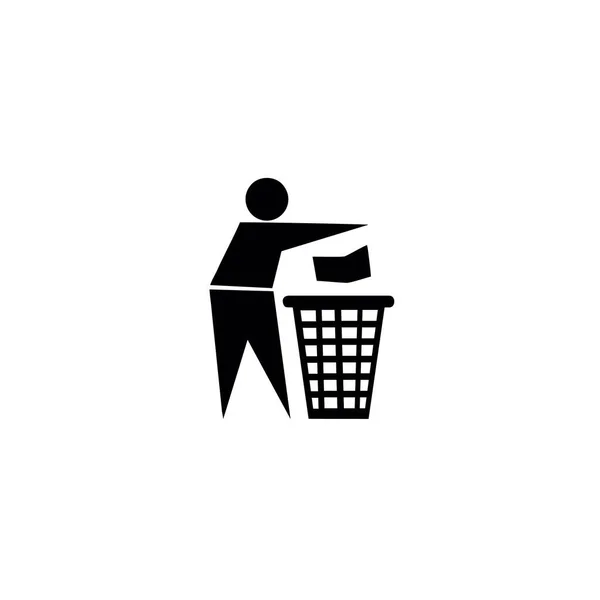 Man Recycle Pictogram Logo Geïsoleerde Teken Symbool Vector Illustratie Hoge — Stockvector