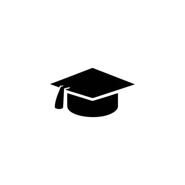 Universitaire Student Cap Pictogram Logo Geïsoleerde Teken Symbool Vector Illustratie — Stockvector