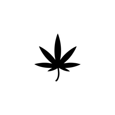 Marihuana yaprağı simgesi veya logosu izole edilmiş işaret sembolü illüstrasyonu - yüksek kaliteli siyah biçim vektör simgeleri