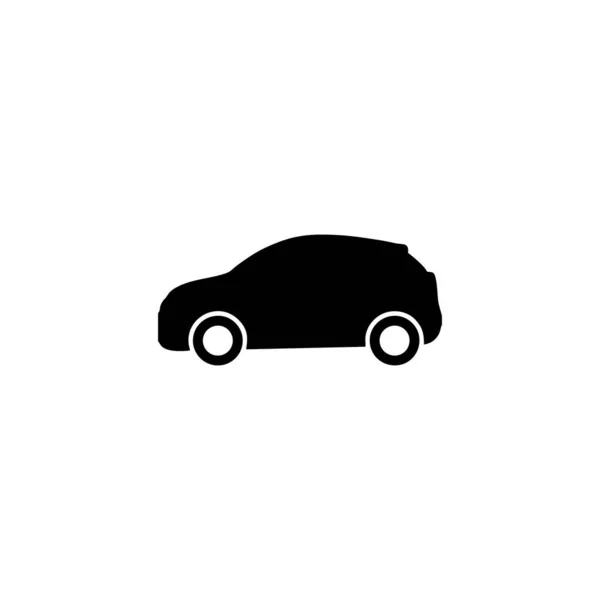 Araba Siyah Kenar Siluet Simgesi Veya Logo Izole Edilmiş Işaret — Stok Vektör