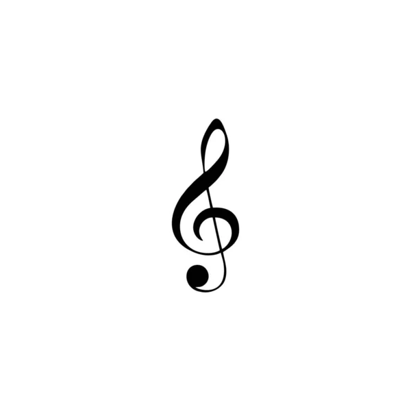 Clef Icône Note Musique Vecteur Symbole Pour Web Flat Design — Image vectorielle