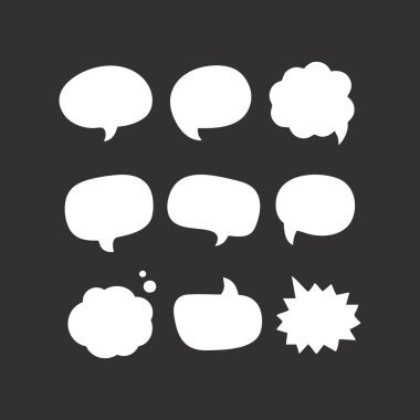 Beyaz konuşma baloncukları ikon vektörü. Web düz tasarımı için sembol