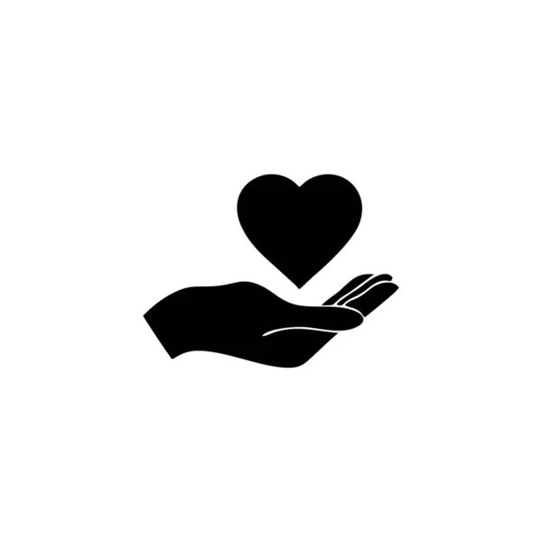 Charity Hintergrund Mit Hand Icon Vektor Symbol Für Flaches Web — Stockvektor