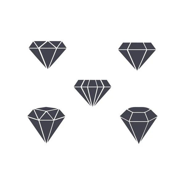 Conjunto Ícone Diamante Logotipo Isolado Símbolo Símbolo Vetor Ilustração Ícones — Vetor de Stock