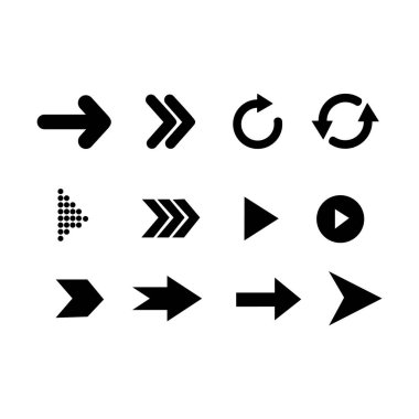 Temel ok koleksiyonu ikon vektörü. Web sitesi Bilgisayar ve mobil vektörü sembolü